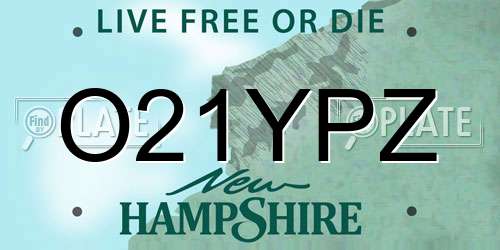 O21YPZ New Hampshire License Plate