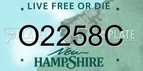 O2258C New Hampshire License Plate