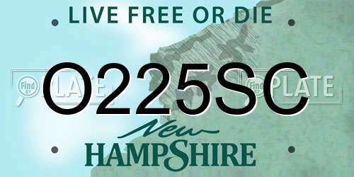 O225SC New Hampshire License Plate