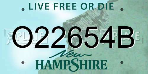 O22654B New Hampshire License Plate