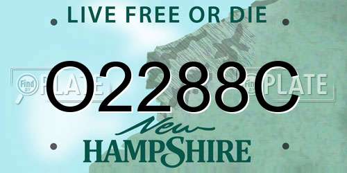 O2288C New Hampshire License Plate