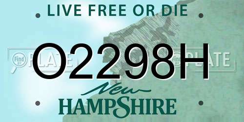 O2298H New Hampshire License Plate
