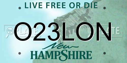 O23LON New Hampshire License Plate
