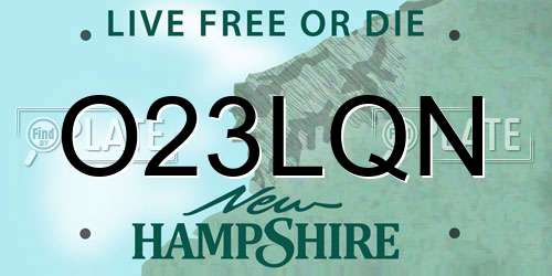 O23LQN New Hampshire License Plate