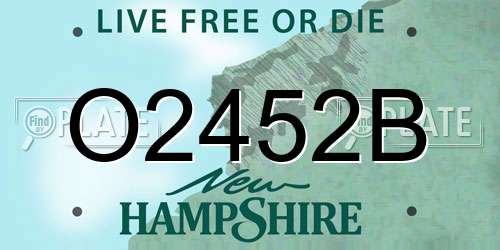 O2452B New Hampshire License Plate