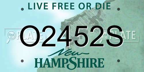 O2452S New Hampshire License Plate