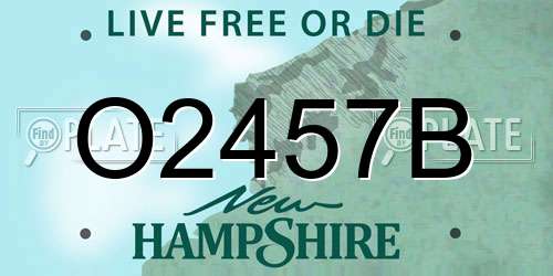 O2457B New Hampshire License Plate