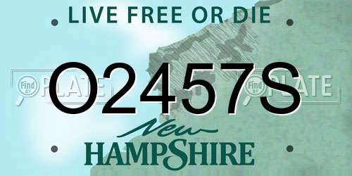 O2457S New Hampshire License Plate