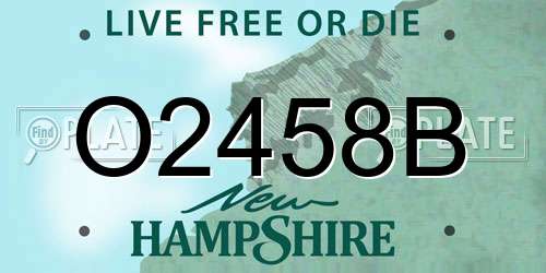 O2458B New Hampshire License Plate