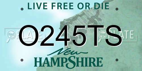 O245TS New Hampshire License Plate