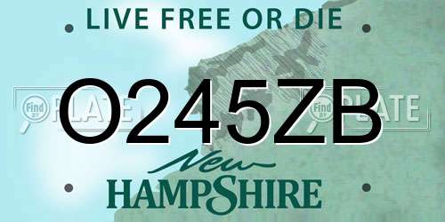 O245ZB New Hampshire License Plate