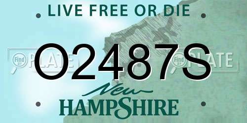 O2487S New Hampshire License Plate