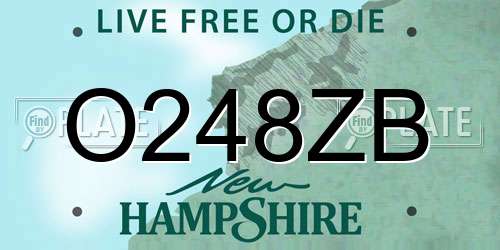 O248ZB New Hampshire License Plate