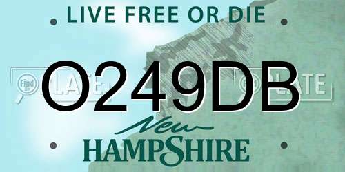 O249DB New Hampshire License Plate