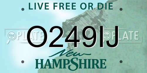 O249IJ New Hampshire License Plate
