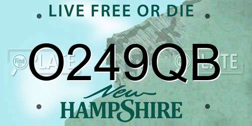 O249QB New Hampshire License Plate