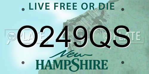 O249QS New Hampshire License Plate