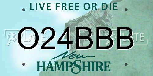 O24BBB New Hampshire License Plate