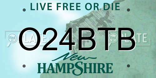 O24BTB New Hampshire License Plate