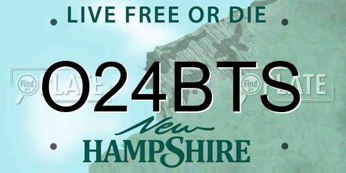 O24BTS New Hampshire License Plate