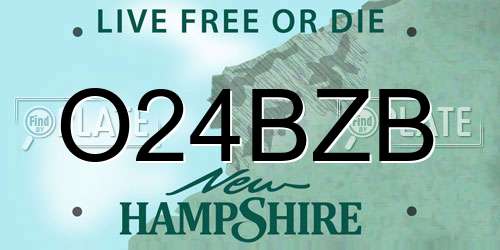 O24BZB New Hampshire License Plate