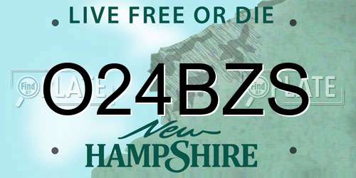 O24BZS New Hampshire License Plate