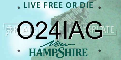 O24IAG New Hampshire License Plate