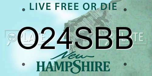 O24SBB New Hampshire License Plate