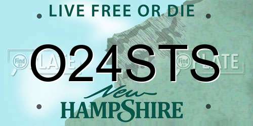 O24STS New Hampshire License Plate