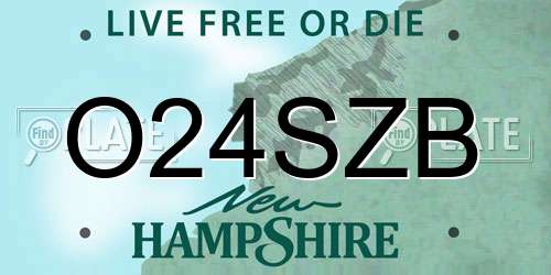 O24SZB New Hampshire License Plate