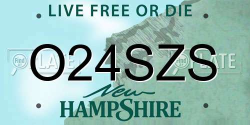 O24SZS New Hampshire License Plate