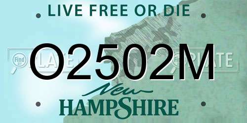 O2502M New Hampshire License Plate