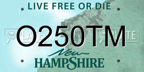 O250TM New Hampshire License Plate