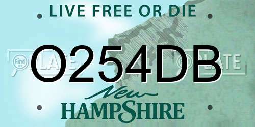 O254DB New Hampshire License Plate