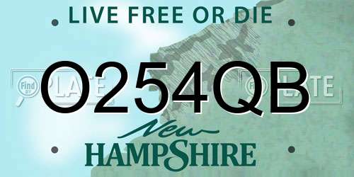 O254QB New Hampshire License Plate