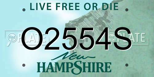 O2554S New Hampshire License Plate