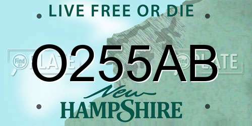 O255AB New Hampshire License Plate