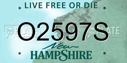 O2597S New Hampshire License Plate