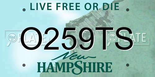 O259TS New Hampshire License Plate