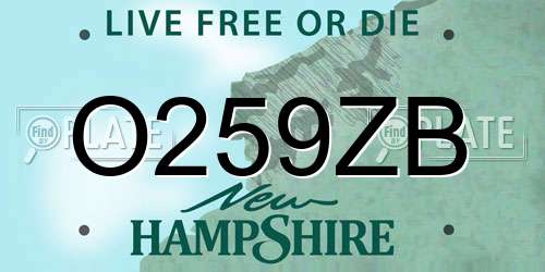 O259ZB New Hampshire License Plate
