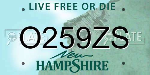 O259ZS New Hampshire License Plate