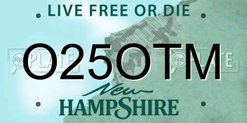 O25OTM New Hampshire License Plate