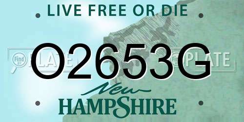 O2653G New Hampshire License Plate