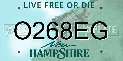 O268EG New Hampshire License Plate