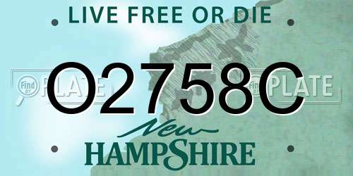O2758C New Hampshire License Plate