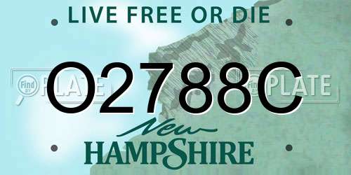 O2788C New Hampshire License Plate