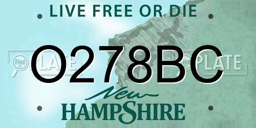O278BC New Hampshire License Plate