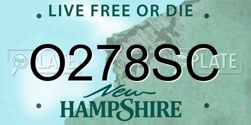 O278SC New Hampshire License Plate