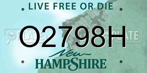 O2798H New Hampshire License Plate