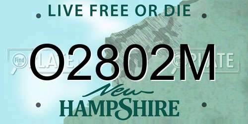 O2802M New Hampshire License Plate